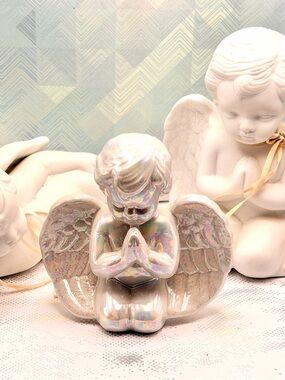 Iridescent Praying Angel Figurine
